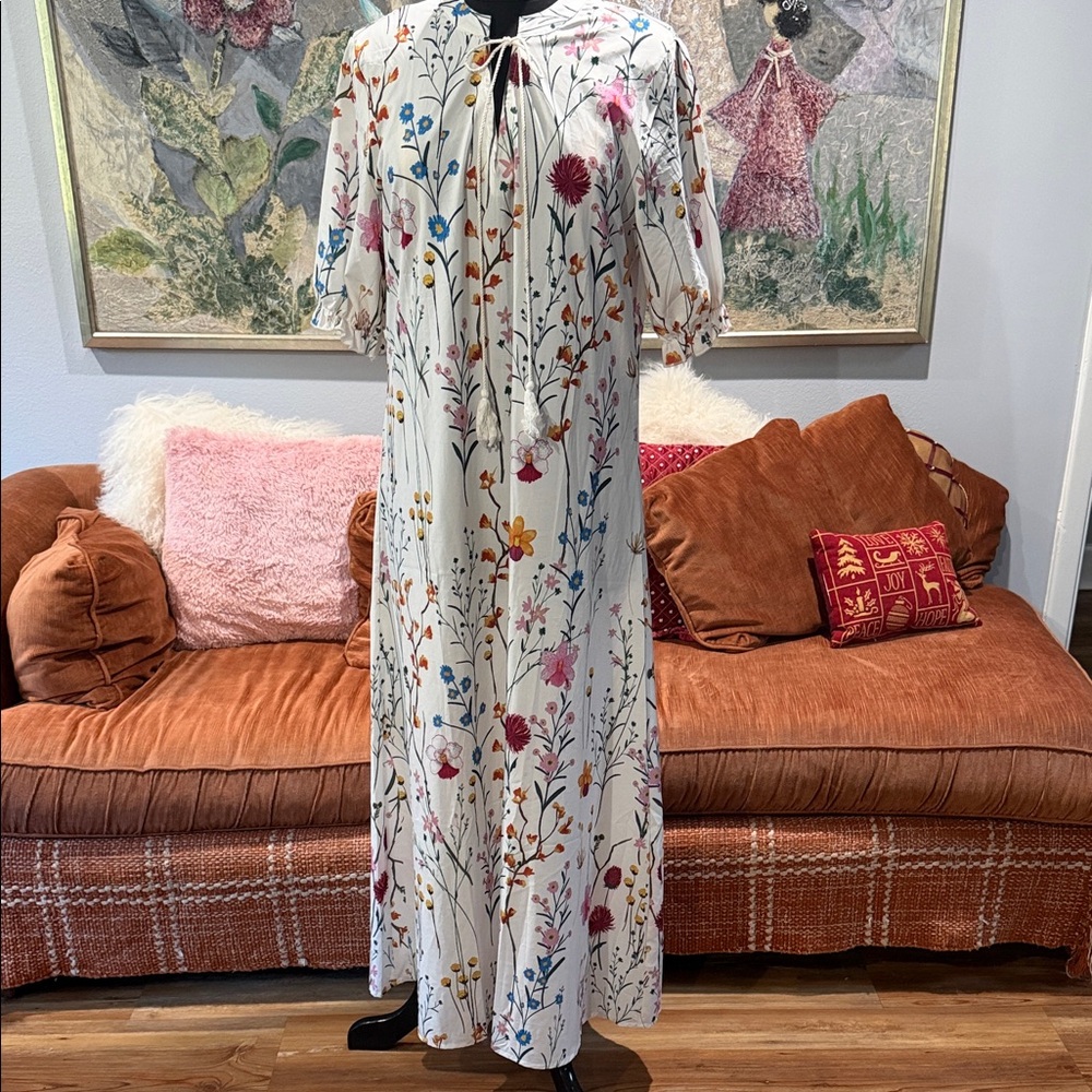 Floral White Maxi Dress